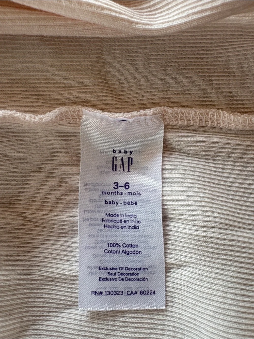 GAP Light Pink Ruffle-Trim Footed One-Piece - Zipped - Size 3 to 6 months